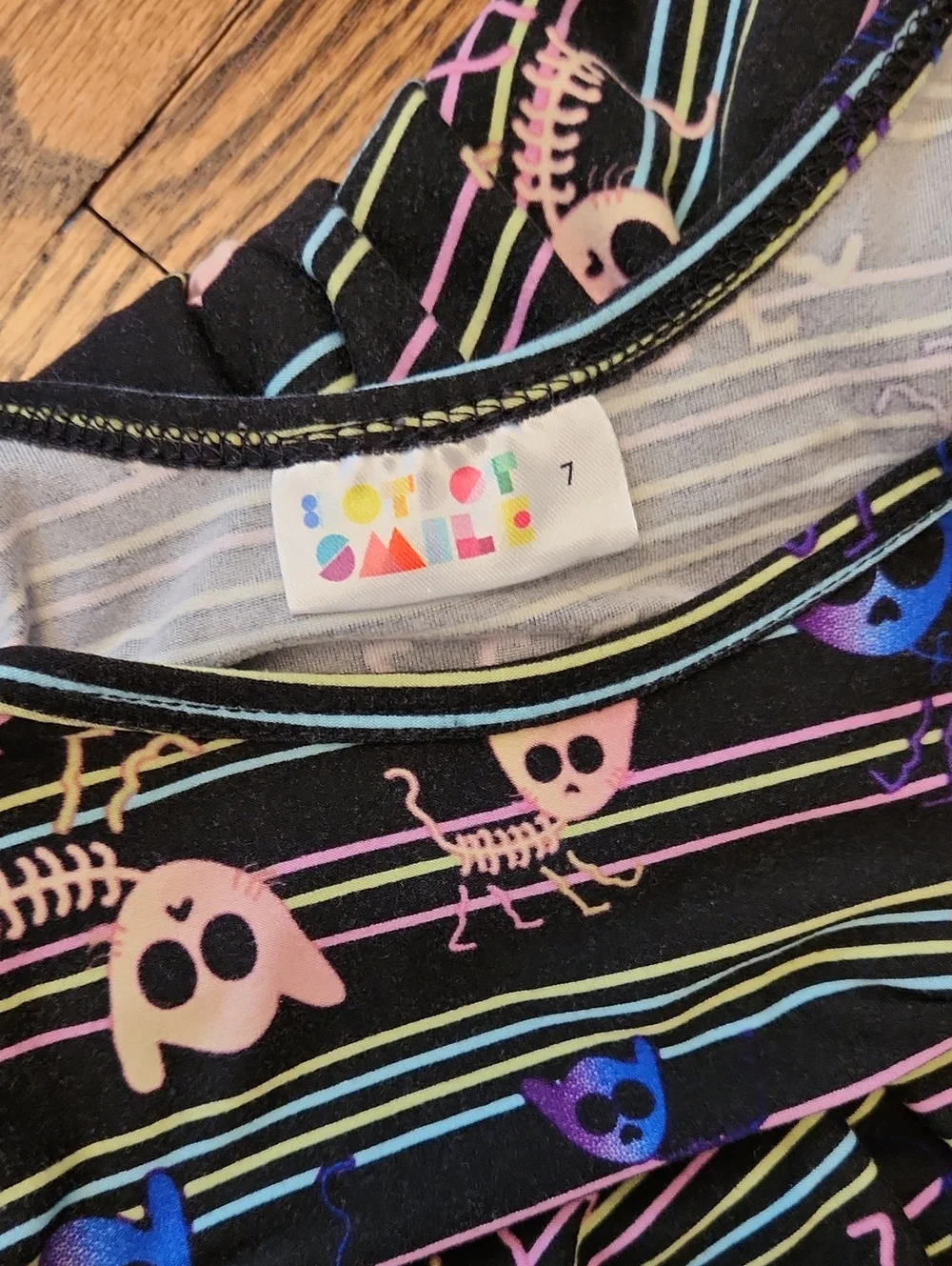 Dot Dot Smile Skeleton Kitty Dress Size 7